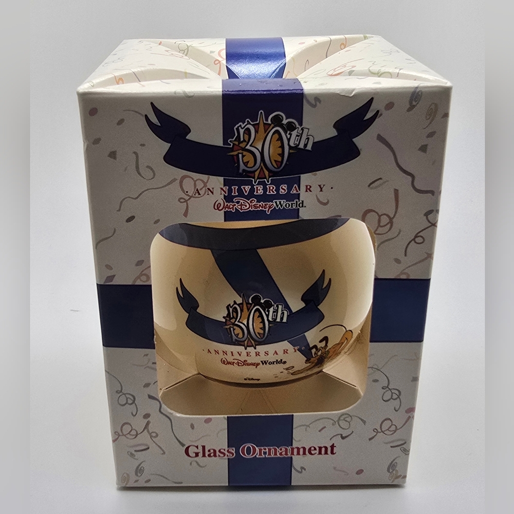 VTG Walt Disney World 30th Anniversary Glass Christmas Ornament Castle USA GUC
